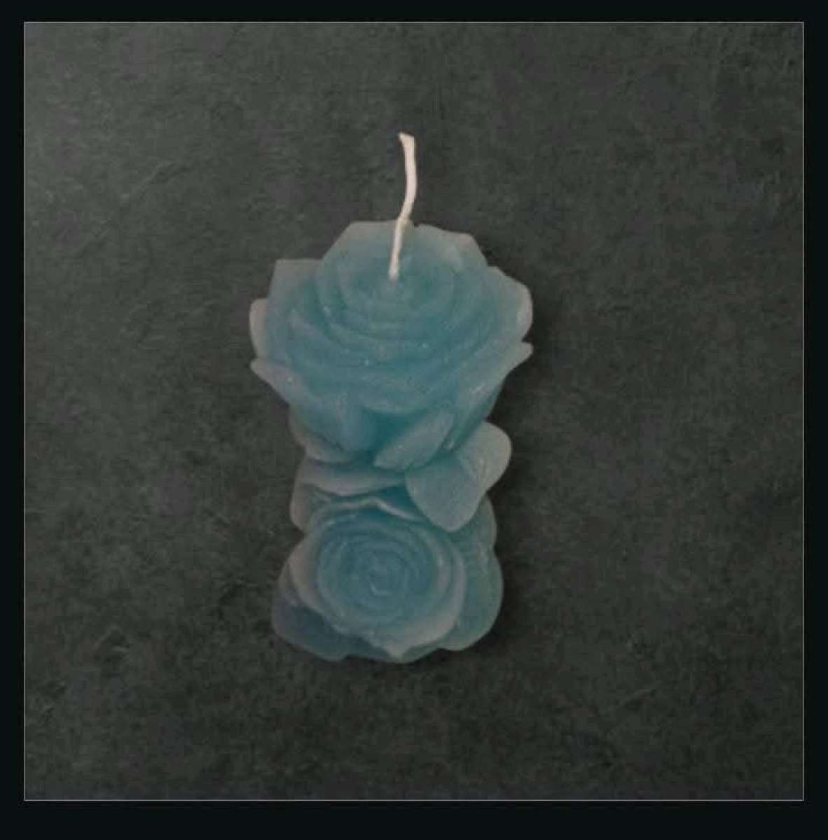 3 Blue Rose Candle Set