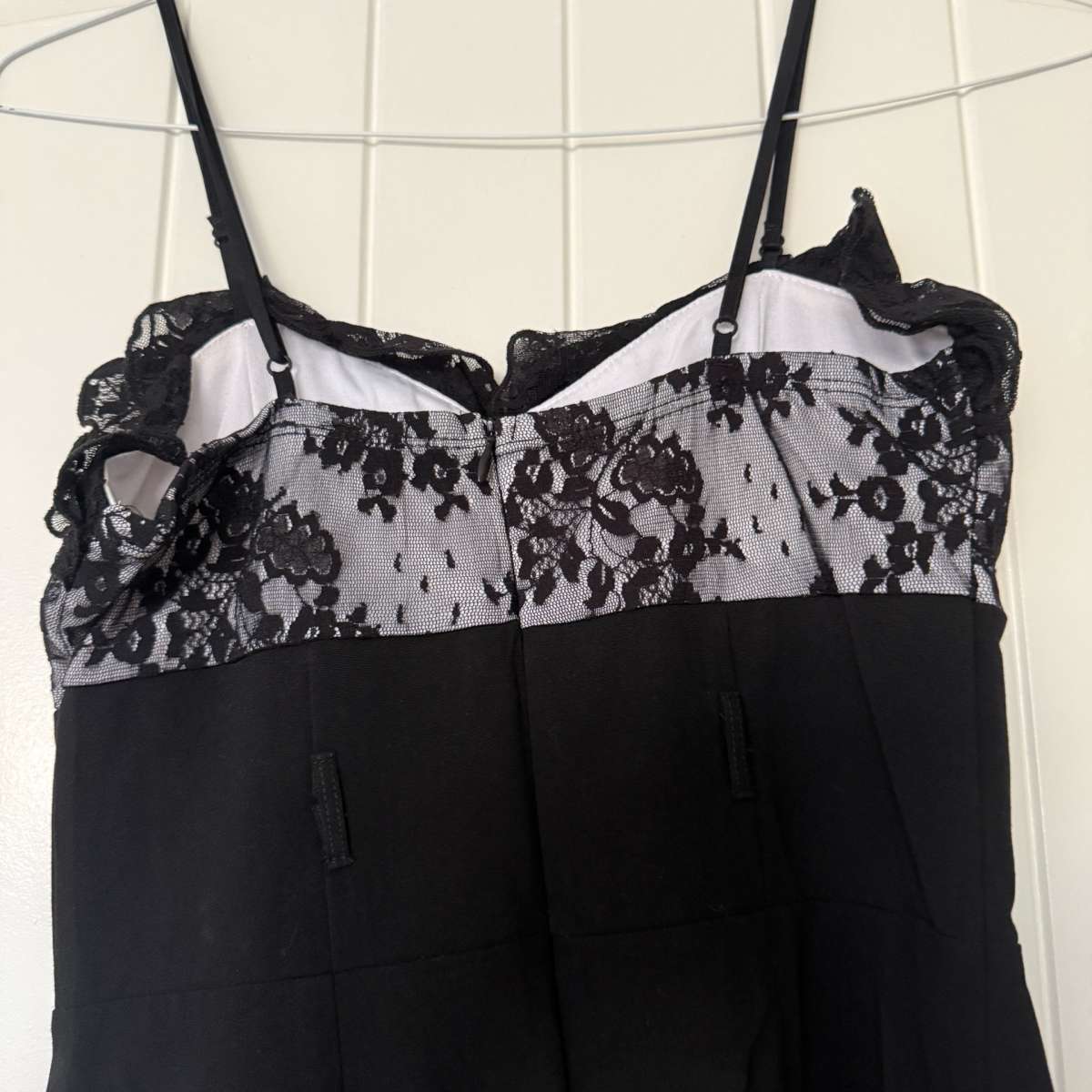 Black Lace Slip Dress with BuiltIn Bra  LingerieInspired Fit