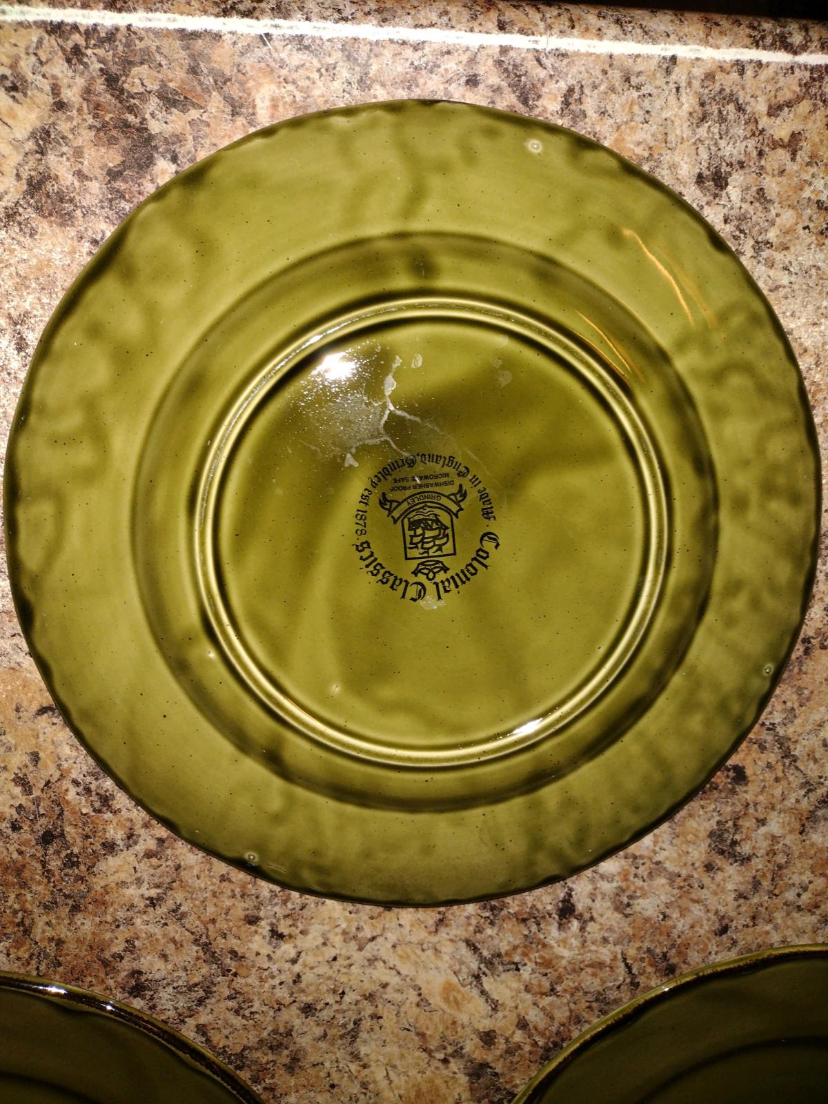 3 Grindley Colonial Classic Moss Green Dinner Plate