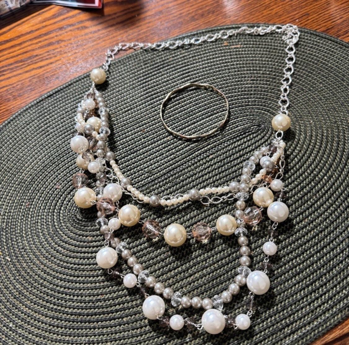 Bib Necklace with Bracelet