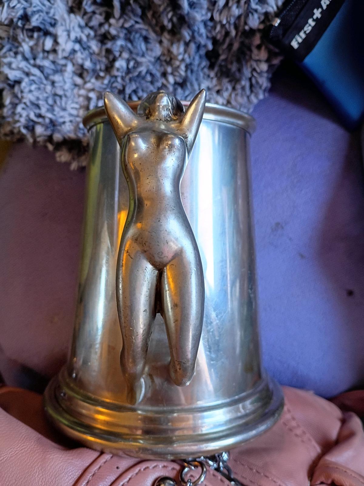 vintage pewter tankard