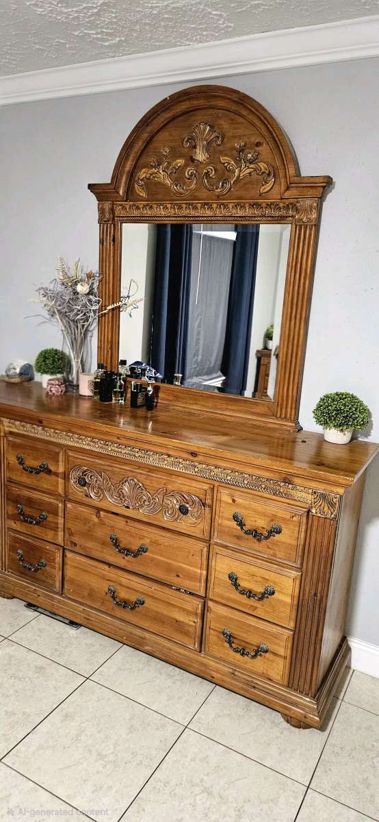 Solid Wood Dresser with Drawers Set