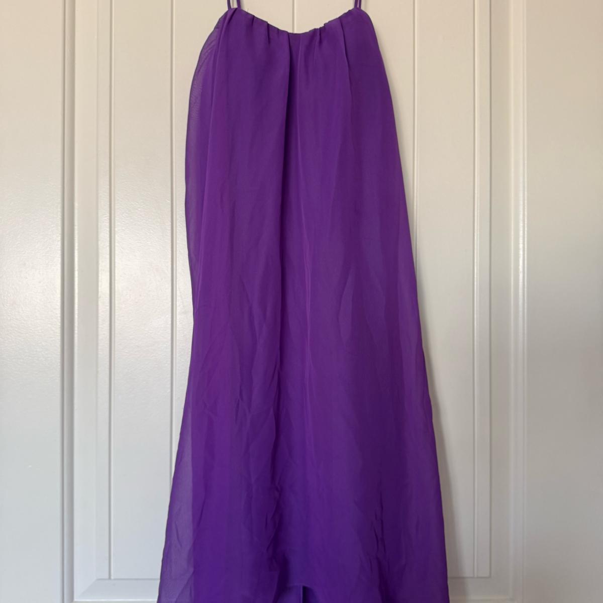 Flowing Purple HighLow Chiffon Maxi Dress  Elegant  Etherea