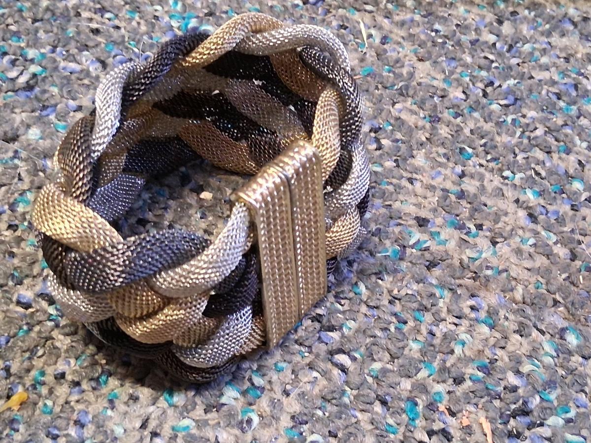 TriColor Braided Mesh Bracelet with Magnetic Clasp