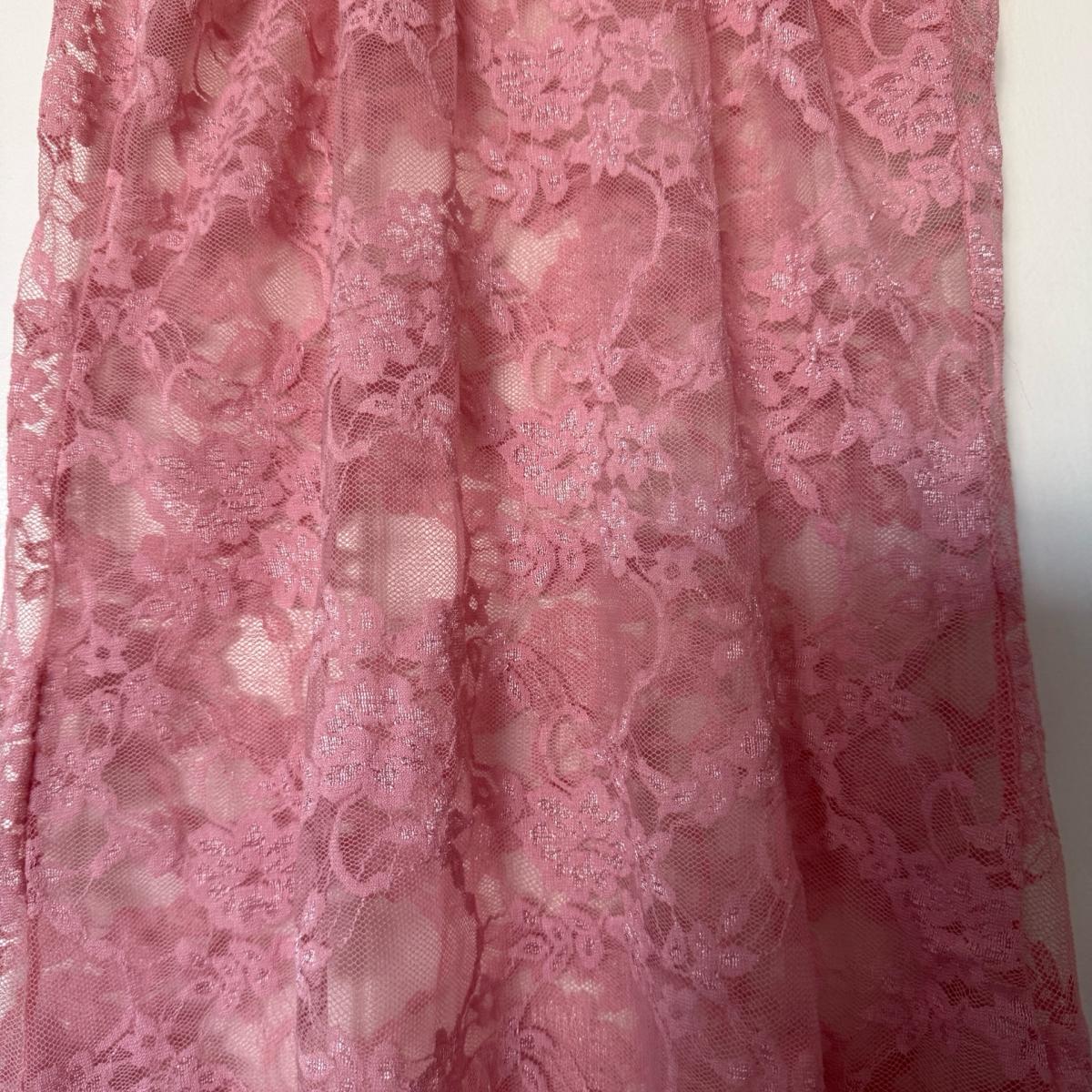 Sheer Dusty Rose Lace Racerback Tank Top  Romantic Boho