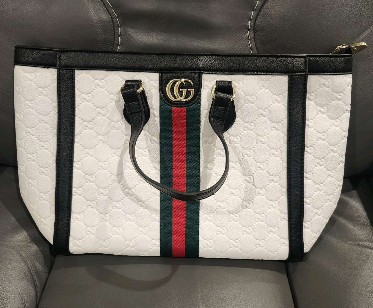 Designer Style White Tote Bag  New Condition