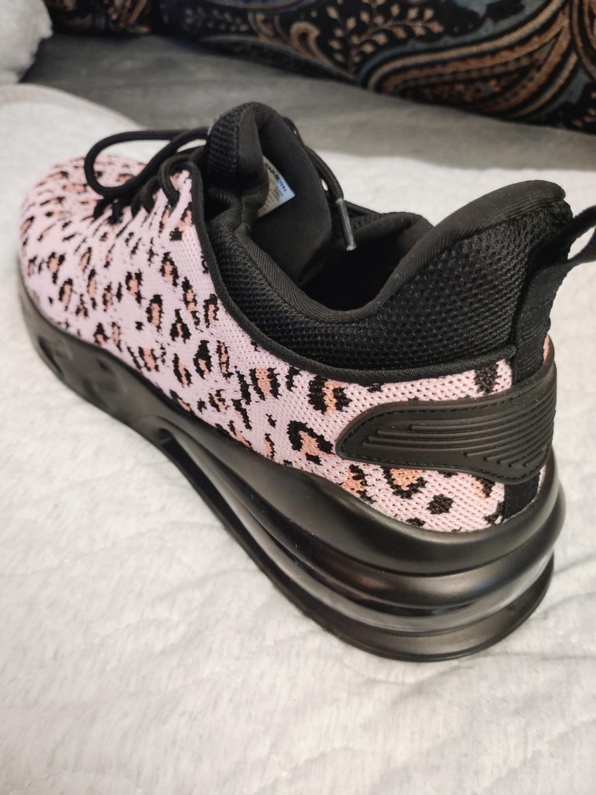 Pink Leopard Print Slip Resistant Safety Shoe