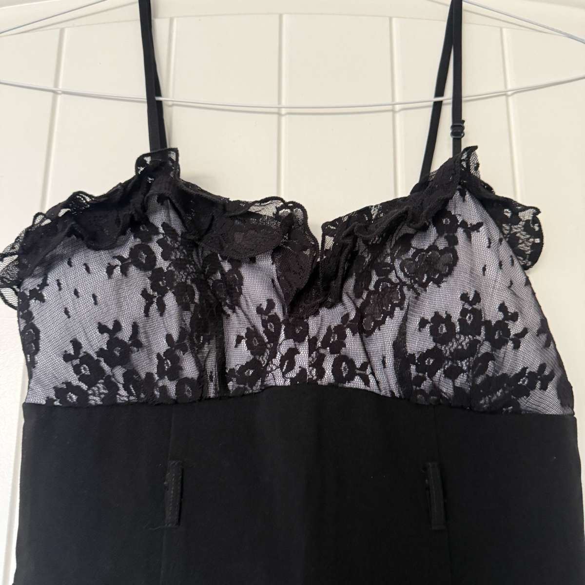 Black Lace Slip Dress with BuiltIn Bra  LingerieInspired Fit