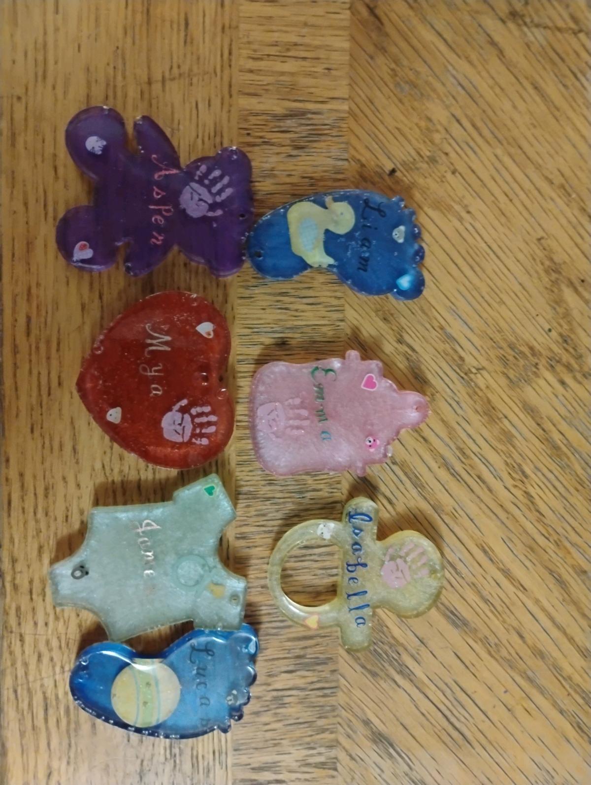 Hand crafted baby themed keychains
