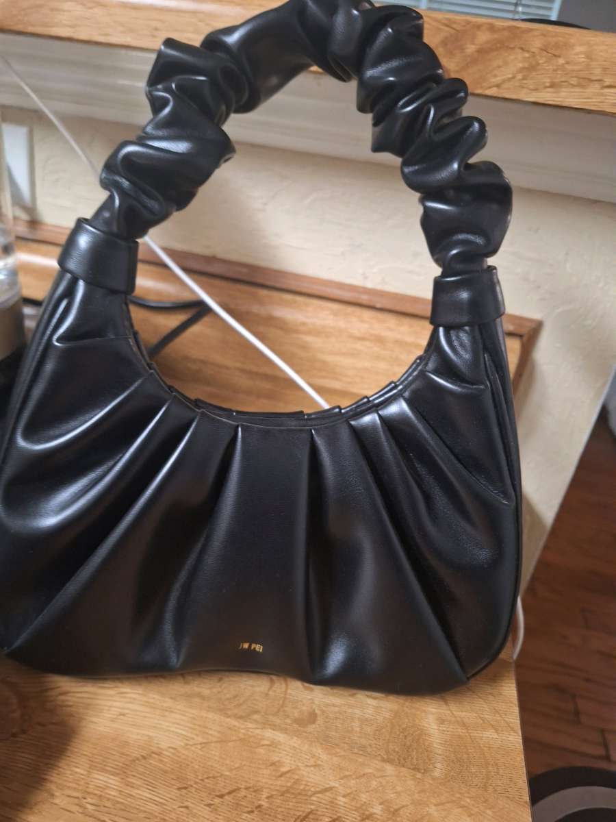 JW PEI Gabbi Black Ruched Hobo shoulder Handbag