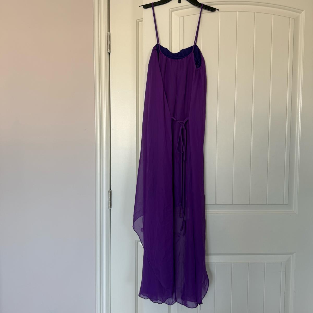Flowing Purple HighLow Chiffon Maxi Dress  Elegant  Etherea