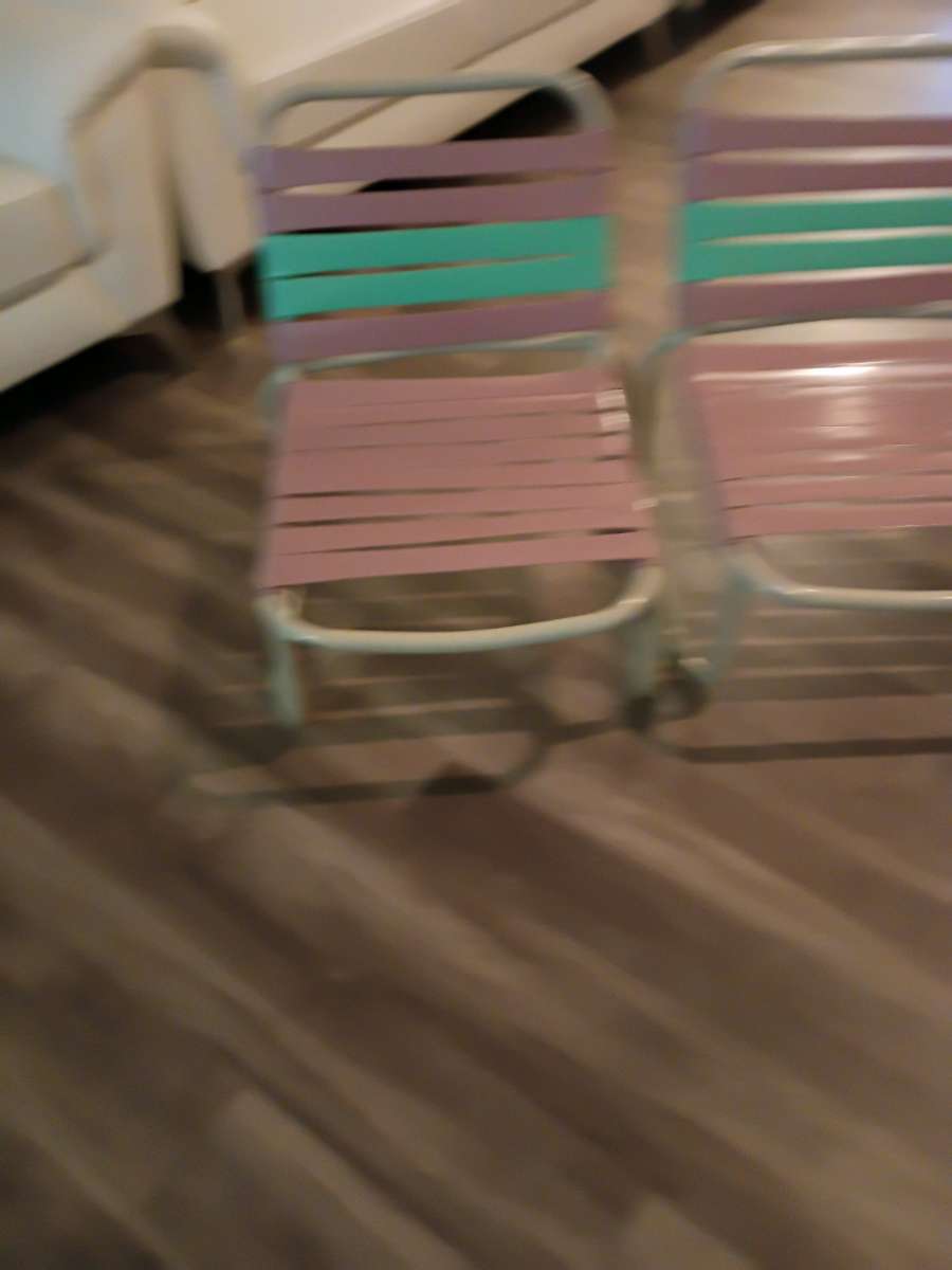 Pair of armless pool beach chairs