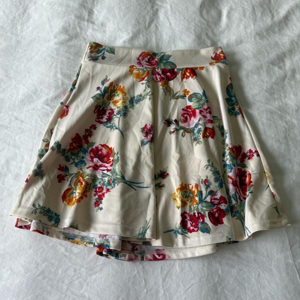 Romantic Floral Skirt  Cream with VintageInspired Rose