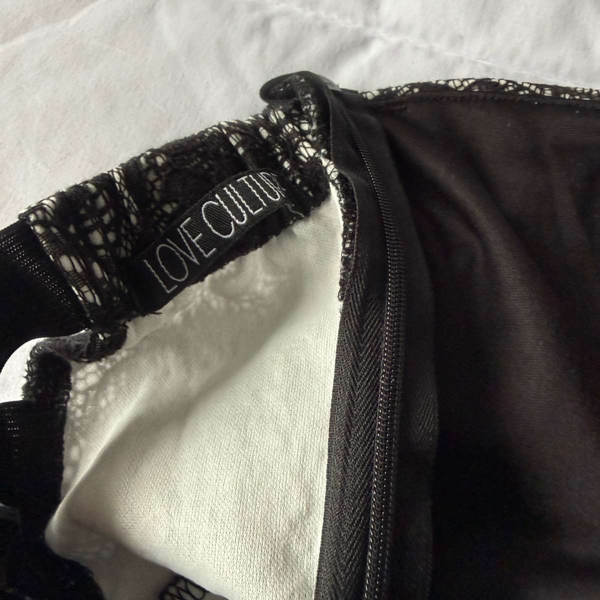 Love Culture Black Lace Strapless Padded Corset Peplum Top