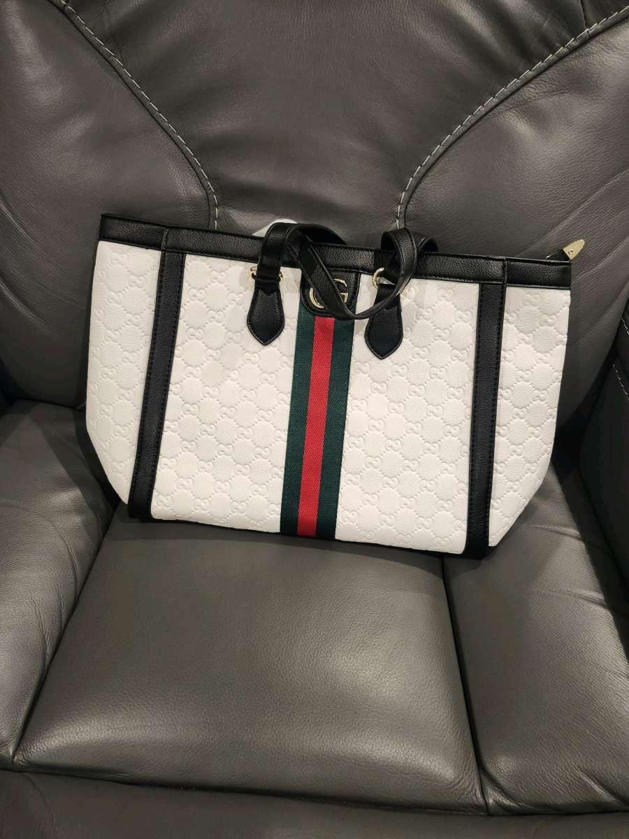 Designer Style White Tote Bag  New Condition
