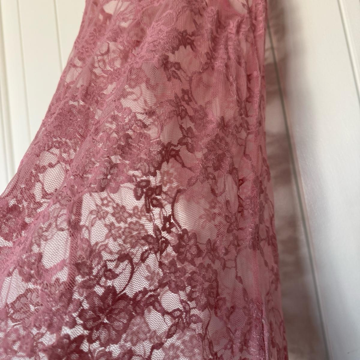 Sheer Dusty Rose Lace Racerback Tank Top  Romantic Boho