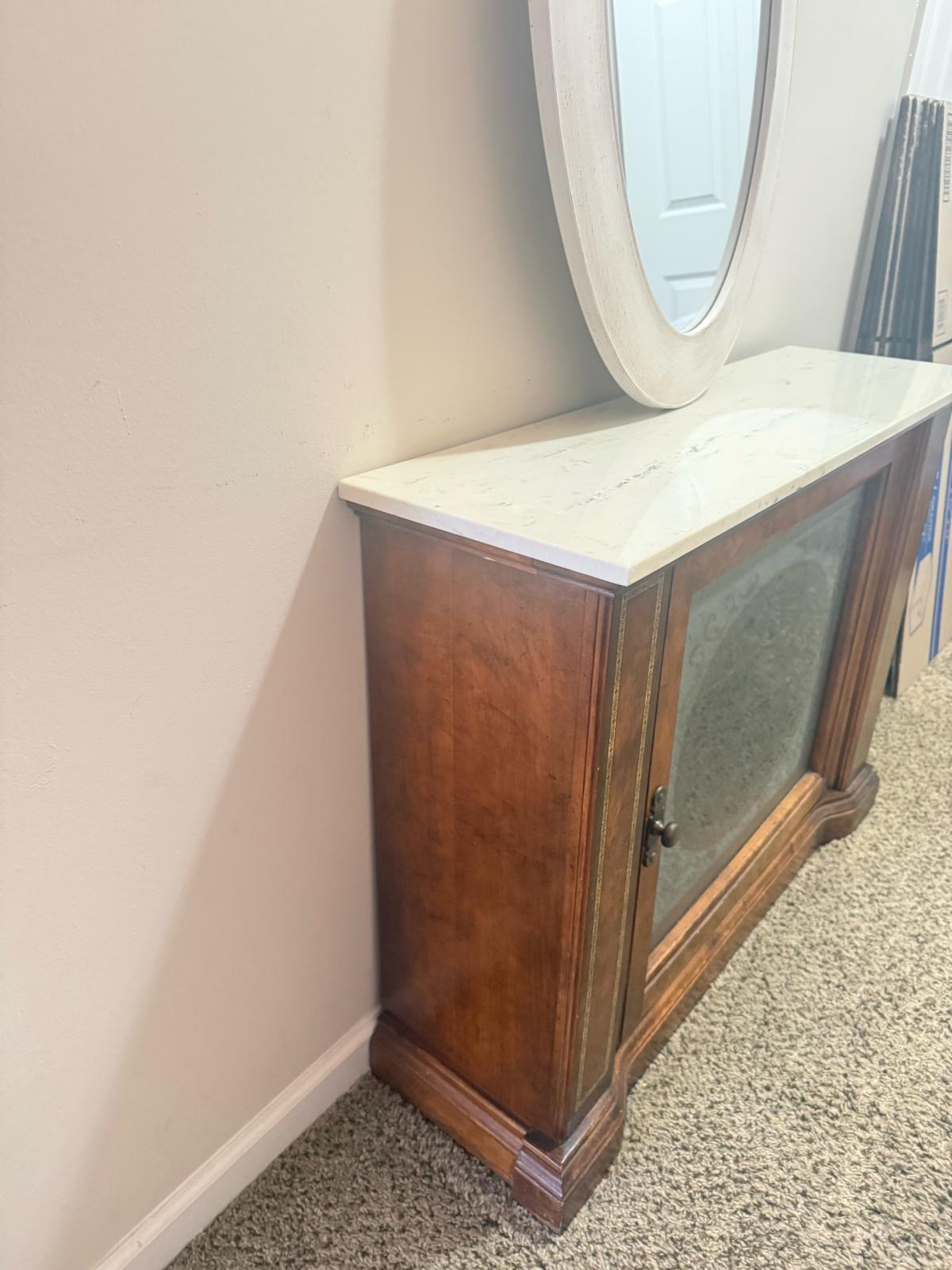 mirror with shelf storage unit