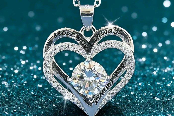 double heart necklace