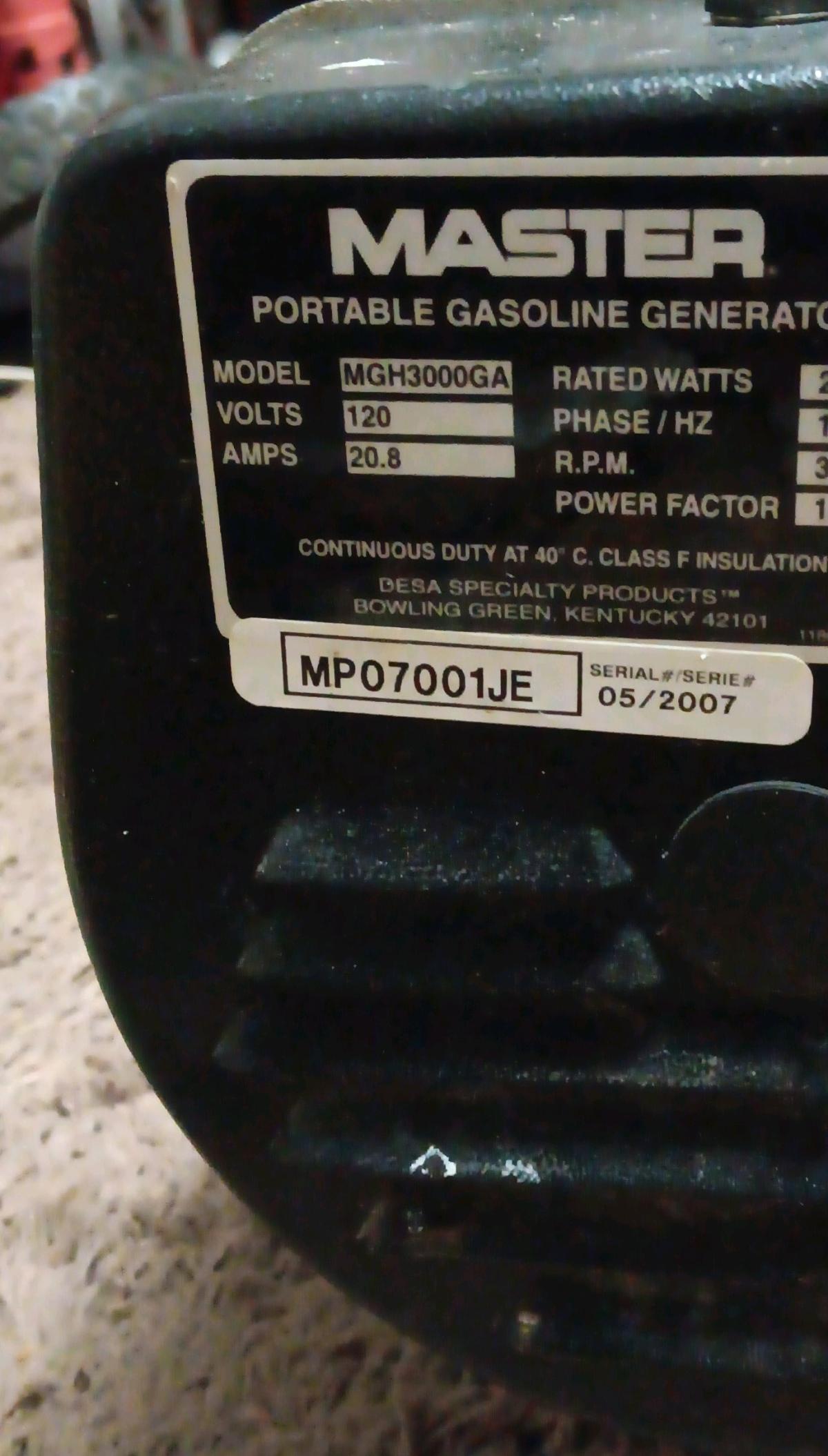 Honda 2500 watt Gas Generator