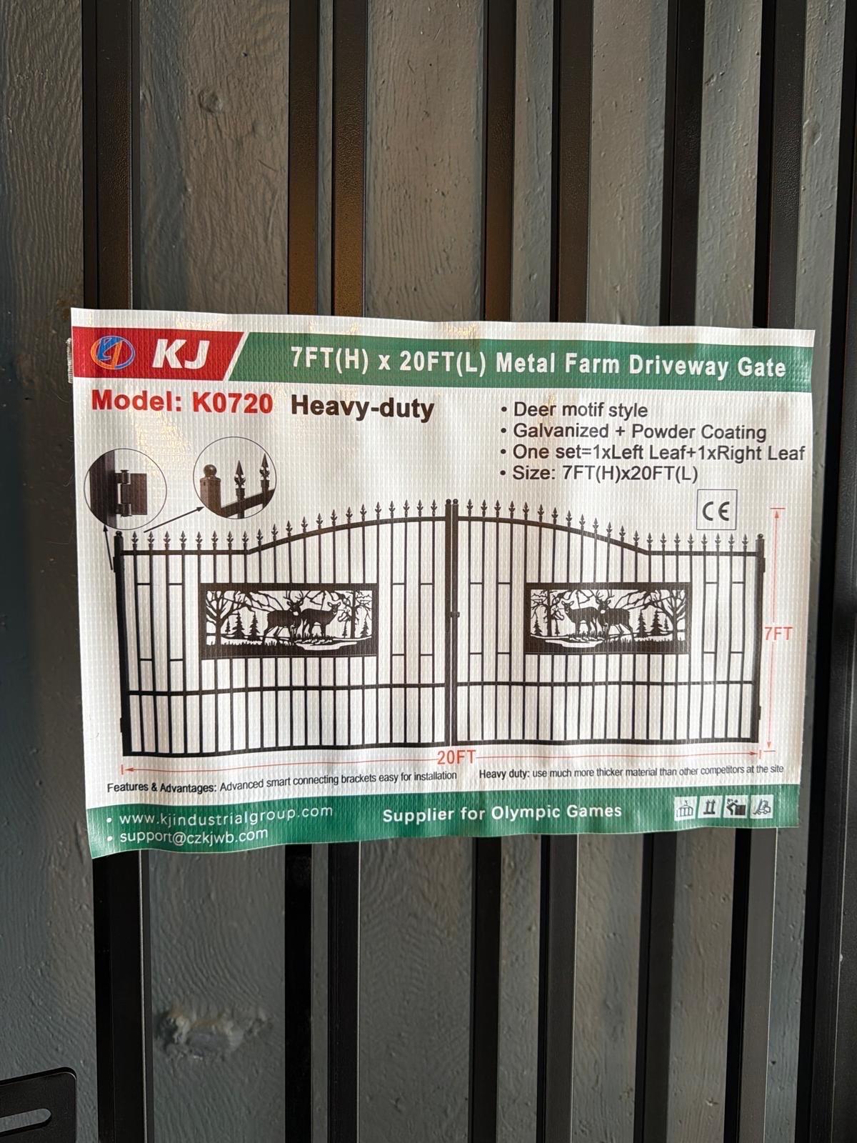 HeavyDuty Double Metal Farm  Driveway Gate  20ft x 7ft