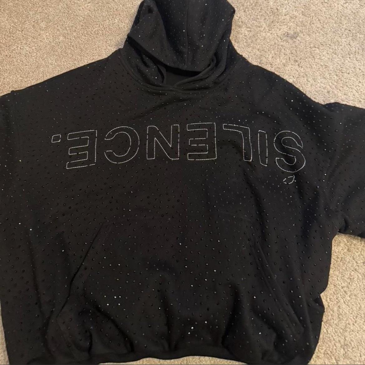 silence by onyx onyx vvs rhinestone hoodie in black