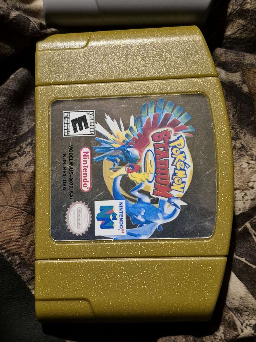 n64 blue edition gold cart pokemon stadium 2