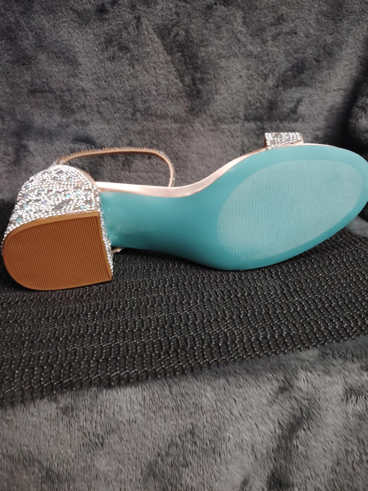 Betsey Johnson Mari Crystal Ankle Strap size 7 W