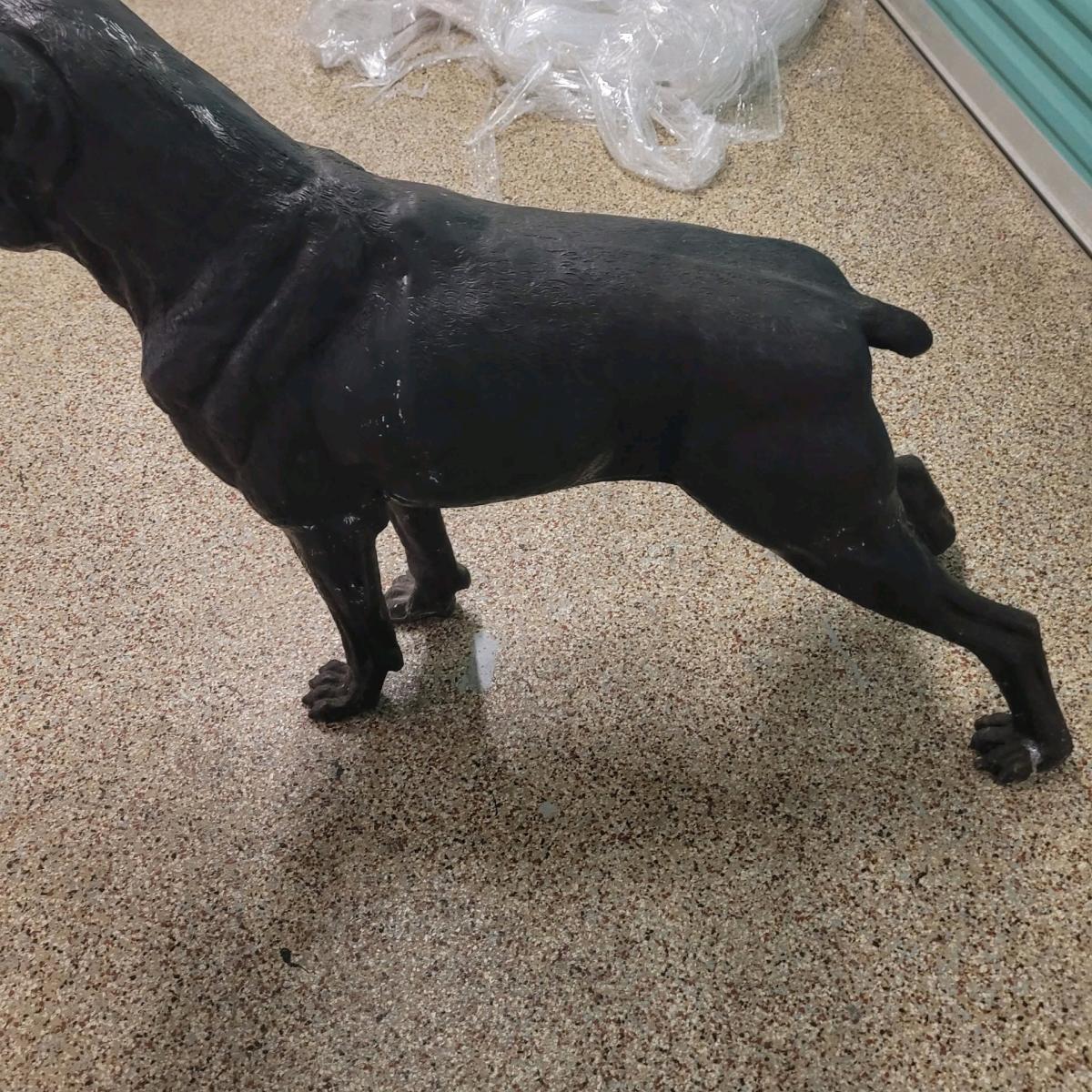 Boxer dog solid bronze statue