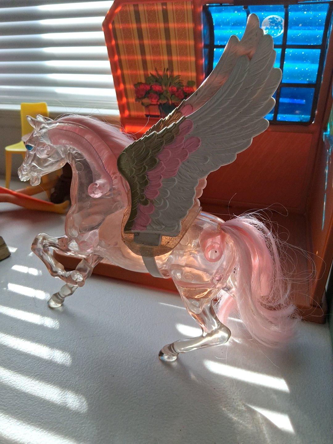 VINTAGE PINK CLEAR SWIFTWIND SHE RA HORSE