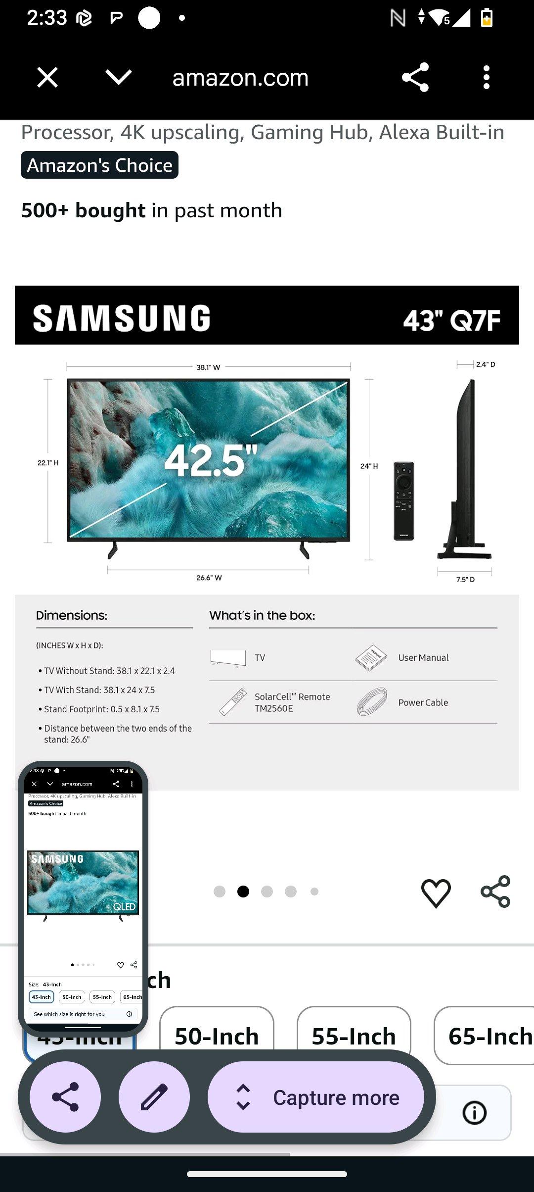 Samsung 43 inch TV QLED