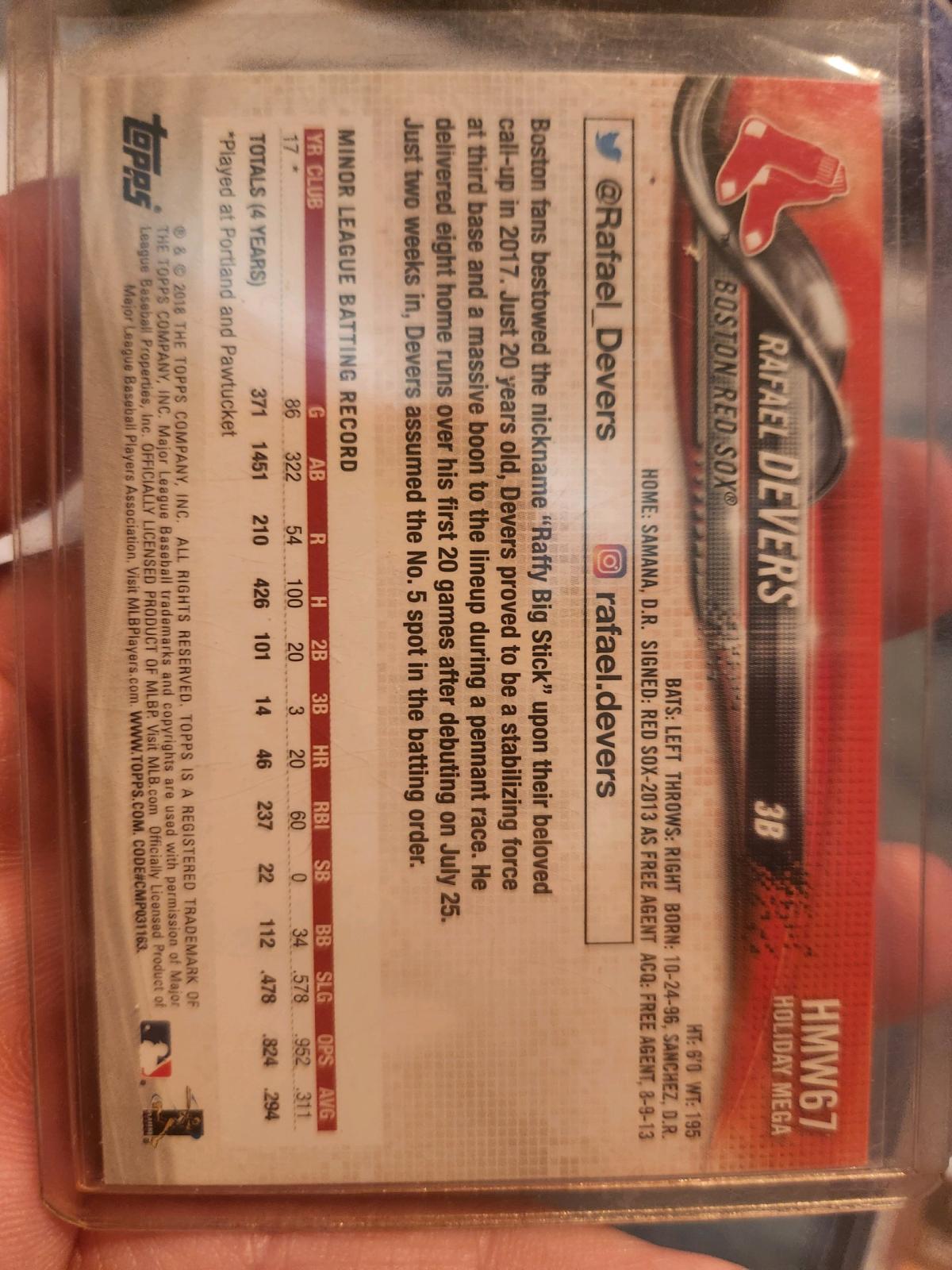 2018 Topps Holiday Rafael Devers