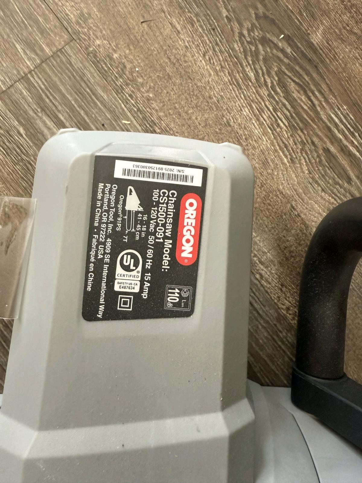 oregon corded chainsaw