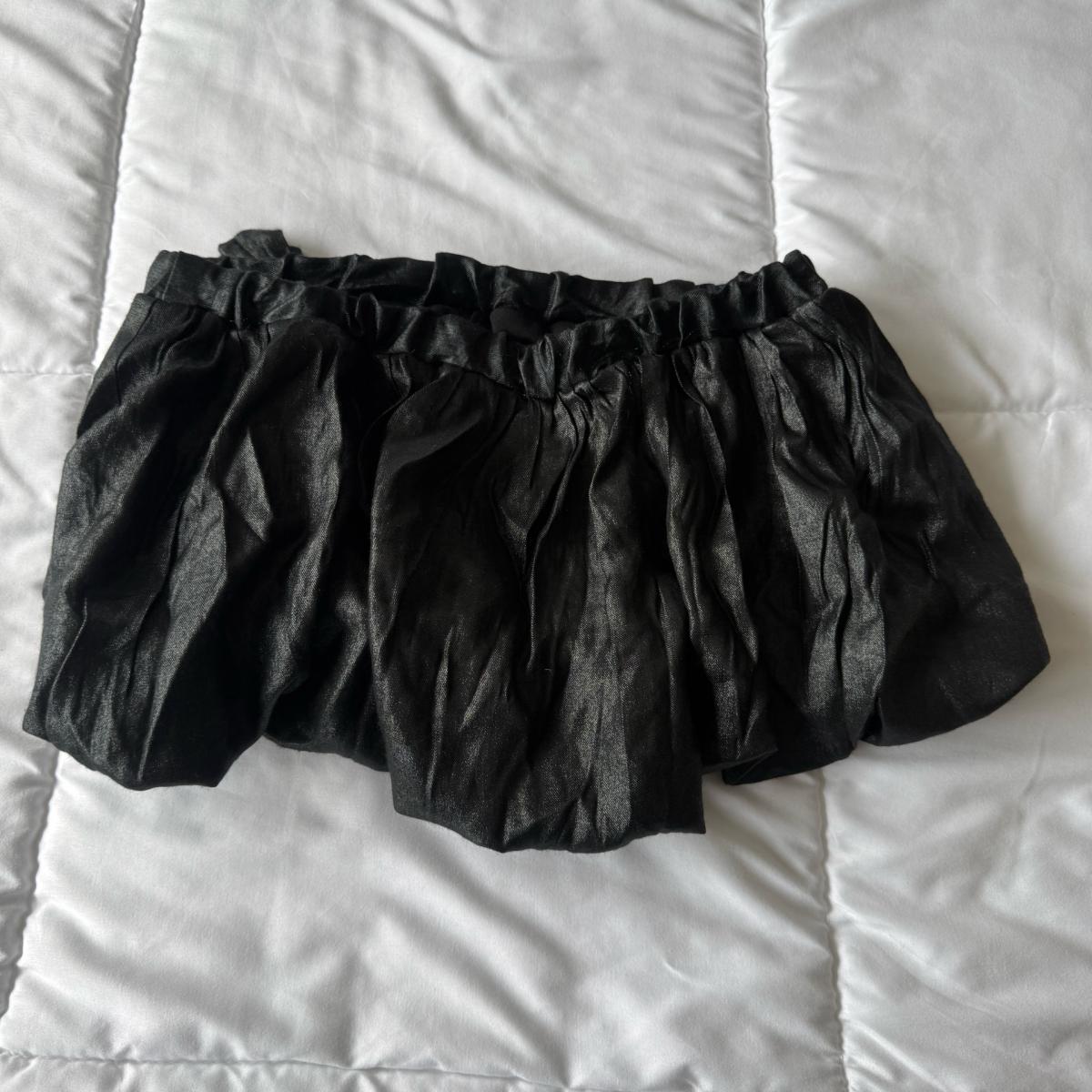 Poetry Black Shimmer Bubble Skort  Elastic Waist Metallic Sh