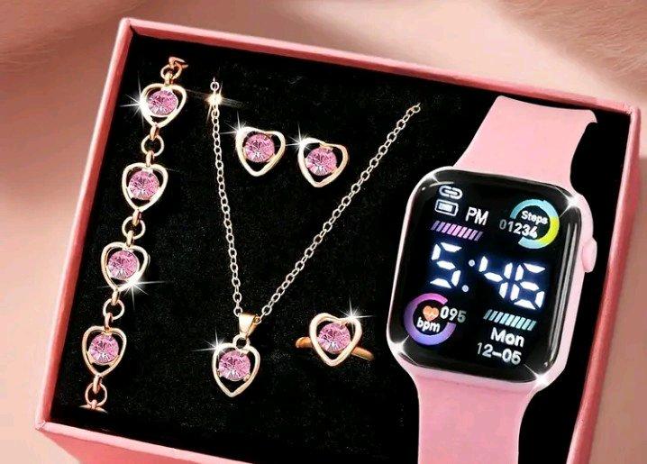 3 pieces of jewelry and watch box not included