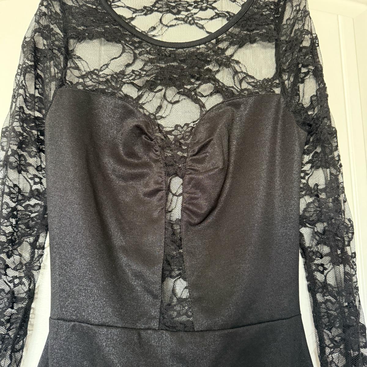 Sheer Lace Back After Dark Mini Dress  Dark Romance Energy