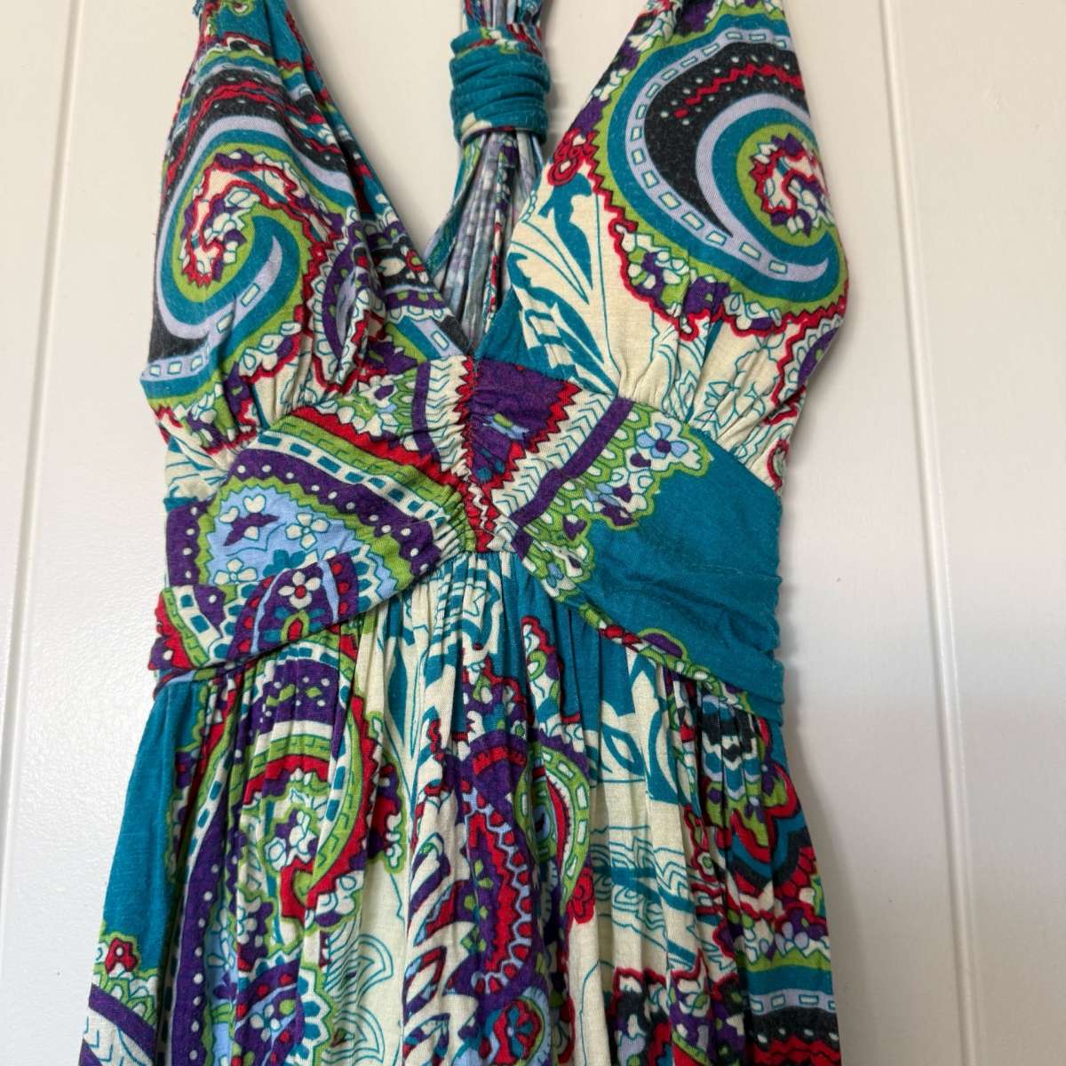 Forever 21 Boho Paisley Dress  Small  Padded Bra Top  Teal