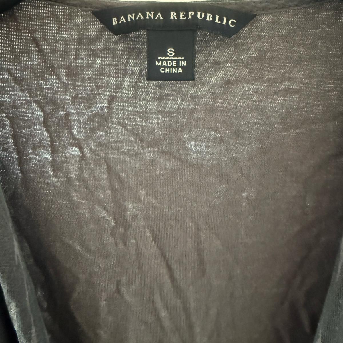 Banana Republic 70 Silk Sleeveless Long Duster Vest  Charcoa