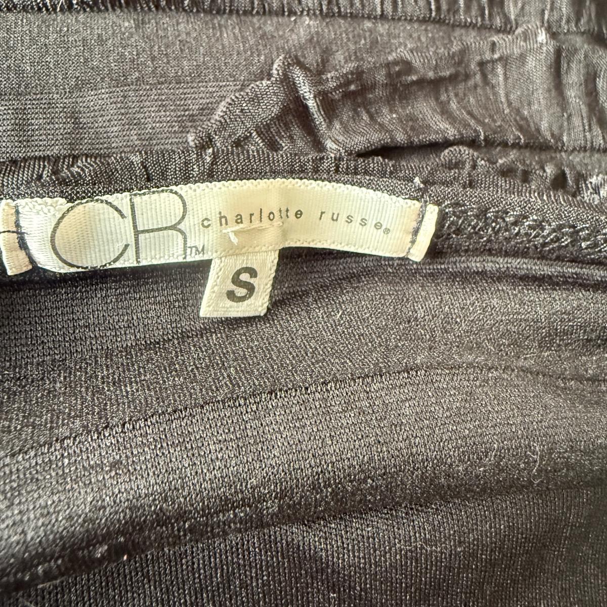 Charlotte Russe Black Strapless Ruffle Bustier Mini Top