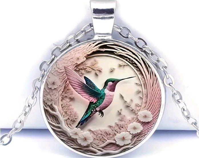 Womens necklace hummingbird
