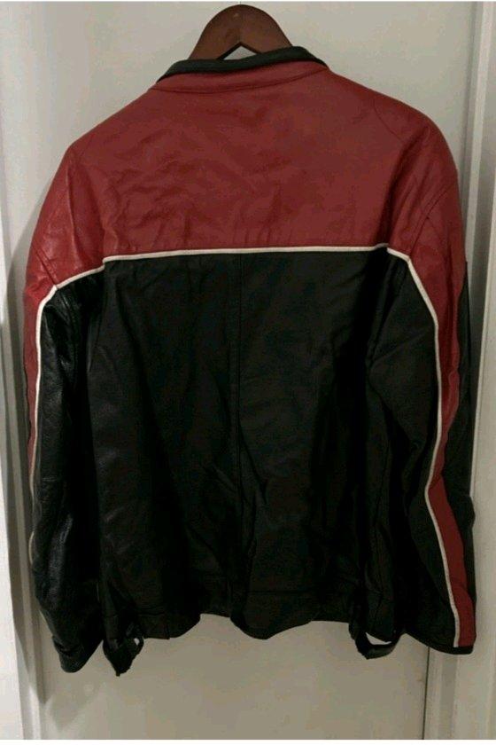 Burks Bay Leather Jacket With Harley Davidson Patches Size L