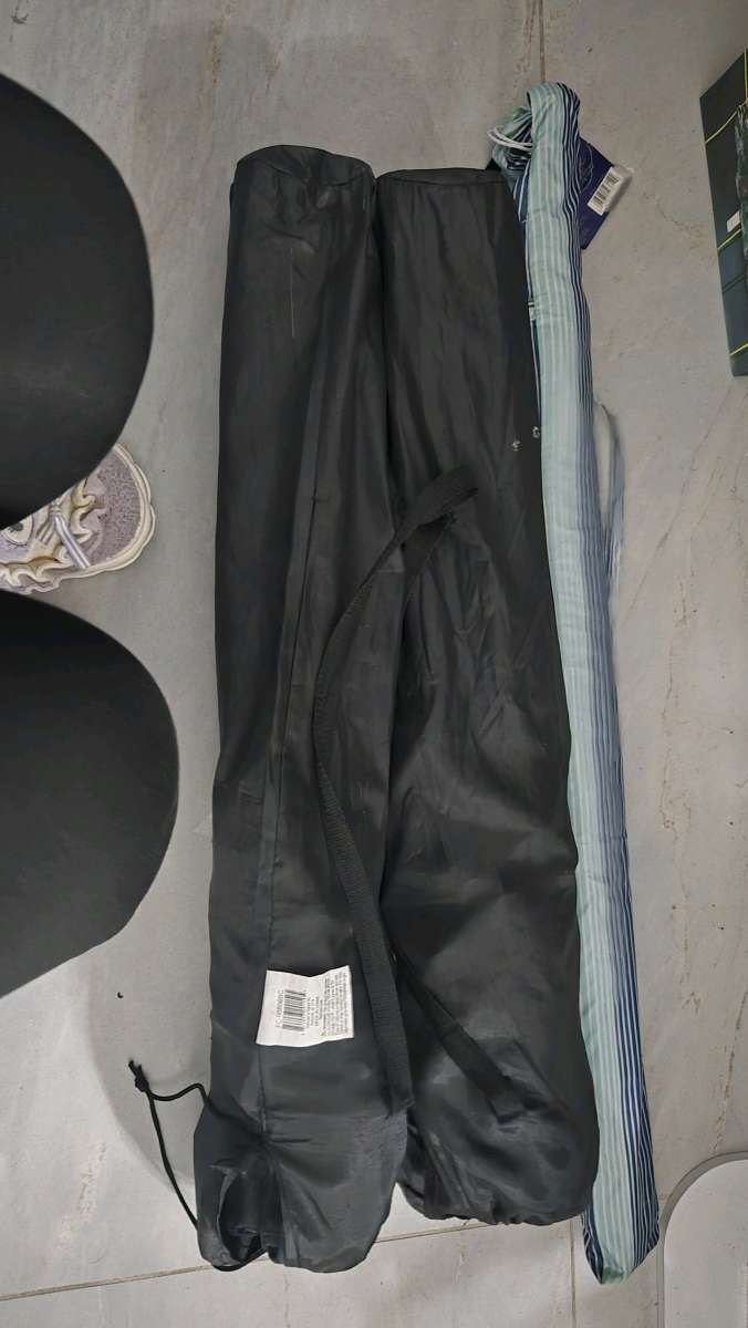 Beach Umbrella with Carrying Bag and chairs