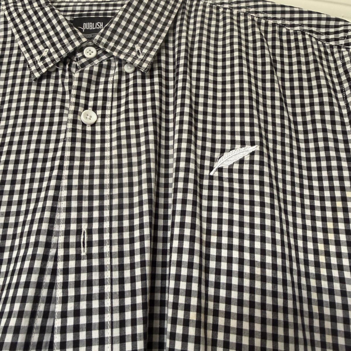 BRAND NEW XL Publish Black  White Gingham Shirt w Red Side P