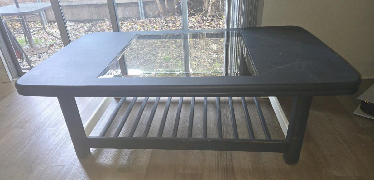 Glass top coffee table for sale