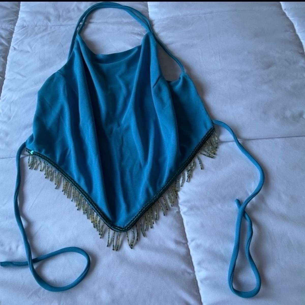 Brand New KOTO Turquoise Beaded Halter Siren Top  Mermaidcor