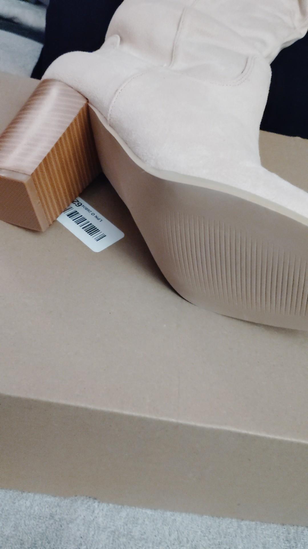 Coutgo Womens Faux Suede Knee High Stretch Winter Boots Side Zipp Size 8