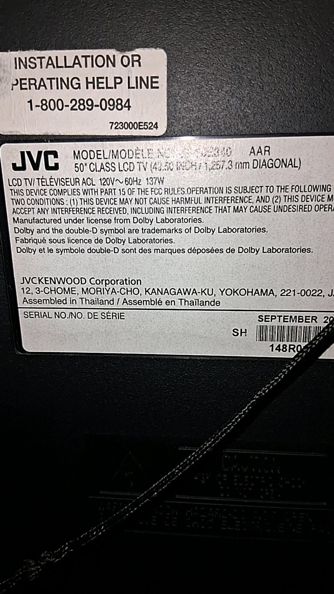 50 inch JVC TV non smart