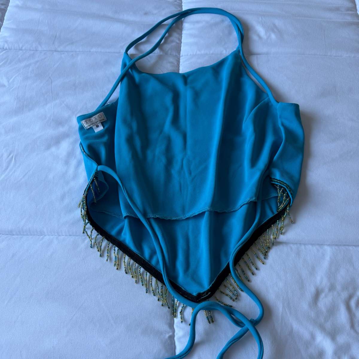 Brand New KOTO Turquoise Beaded Halter Siren Top  Mermaidcor