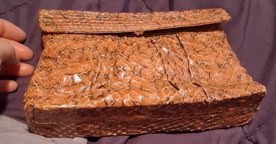 Snakeskin clutch purse