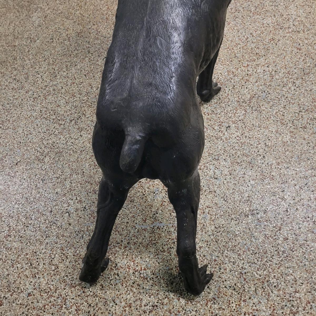 Boxer dog solid bronze statue