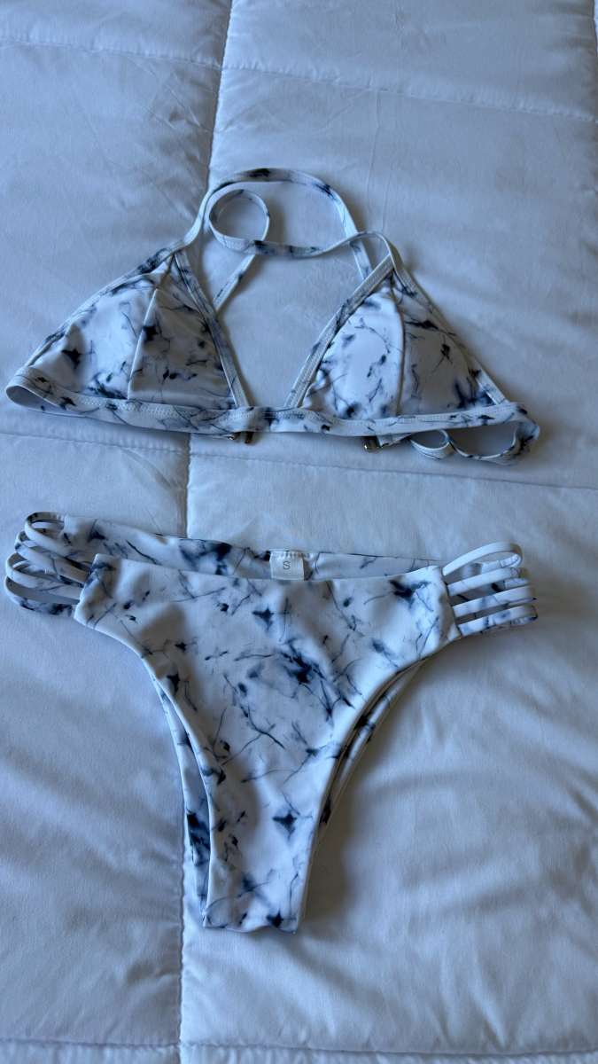 Vibrant Abstract Multicolor Triangle Bikini Set  Padded Top